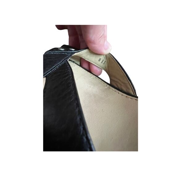 UGG Black Leather Ankle Strap Studded Wedge Heel Summer Sandals Size 8.5 - Picture 9 of 9